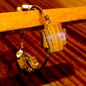 Bourbon and Bowties natural stone cross bracelet